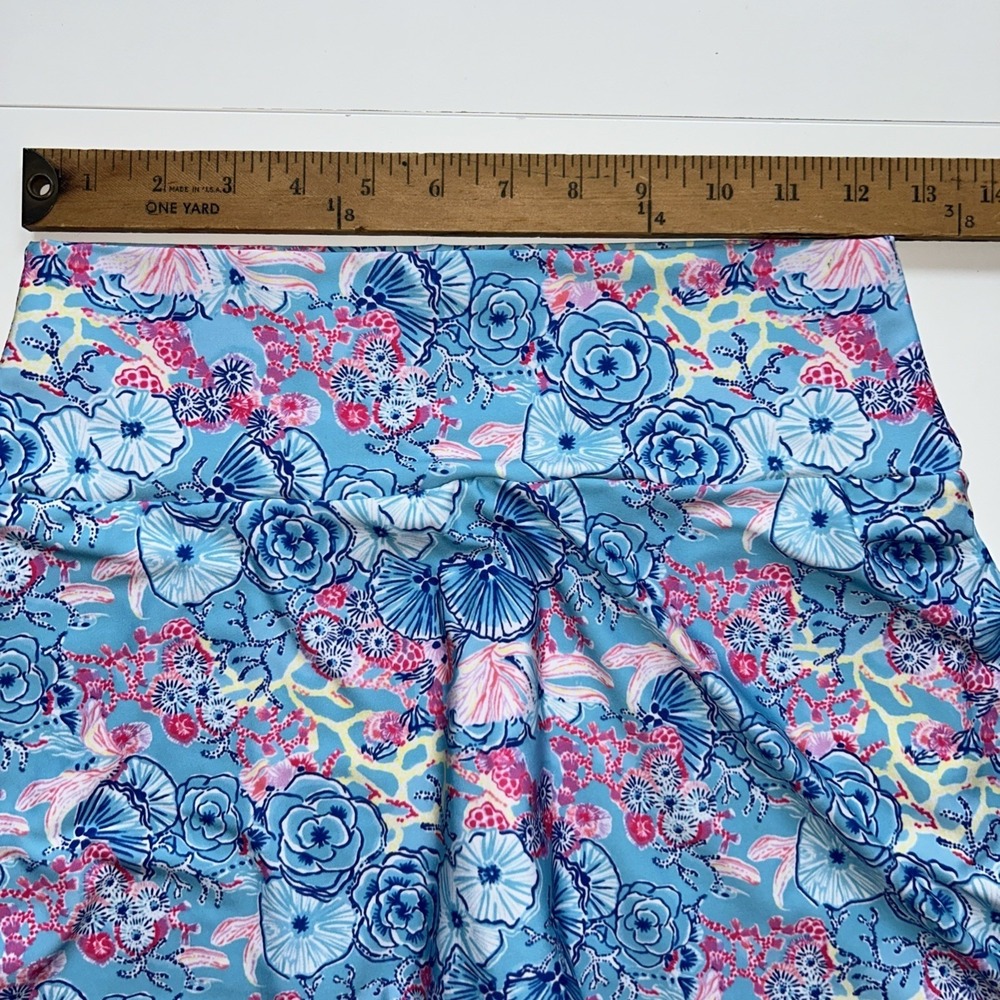 Rejane Monetti Skort Skirt Stretch Blue Pink Floral Resort Pickleball Golf M - Picture 7 of 8